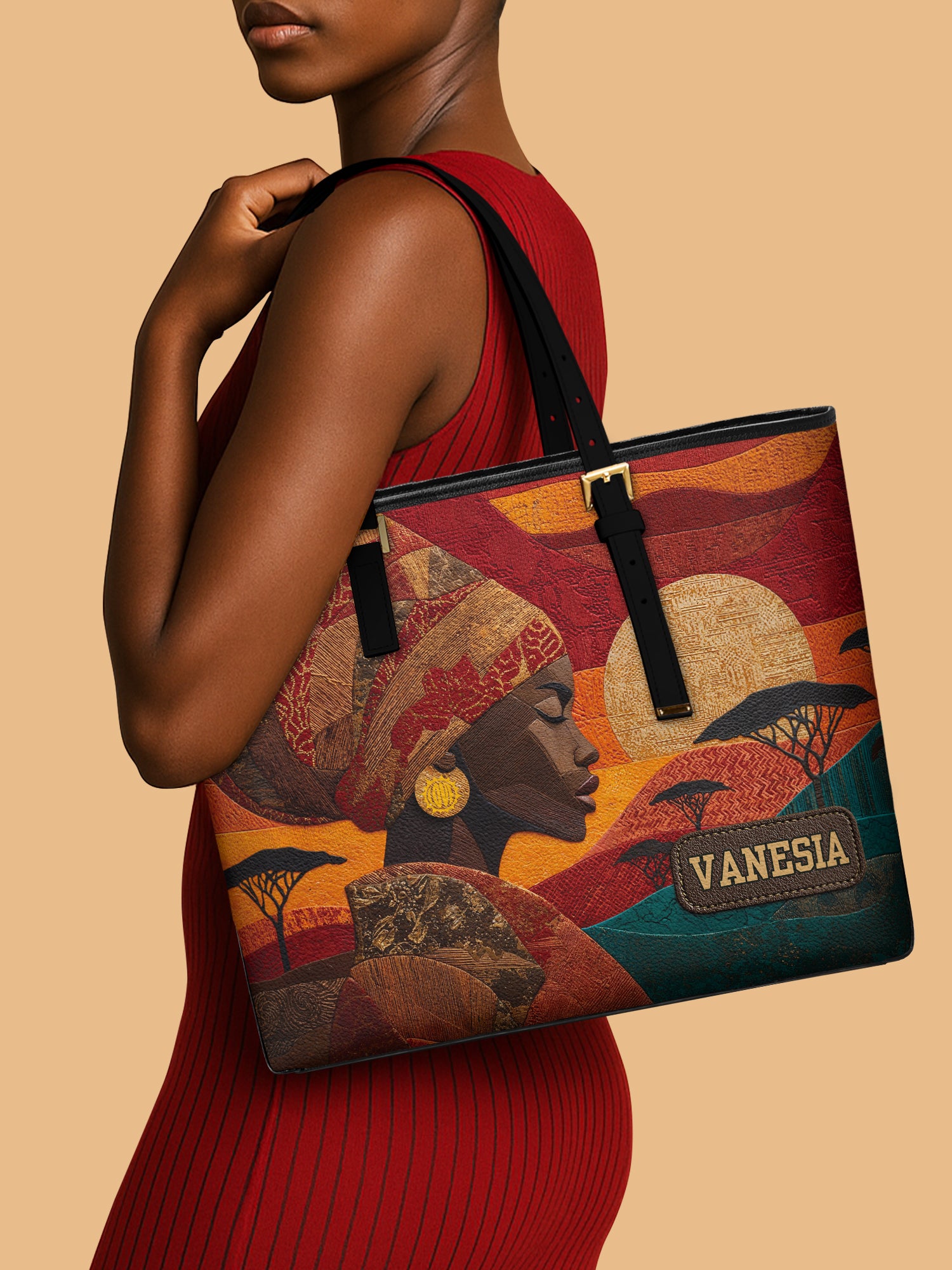 Soul Of The Savannah Sleek Leather Tote