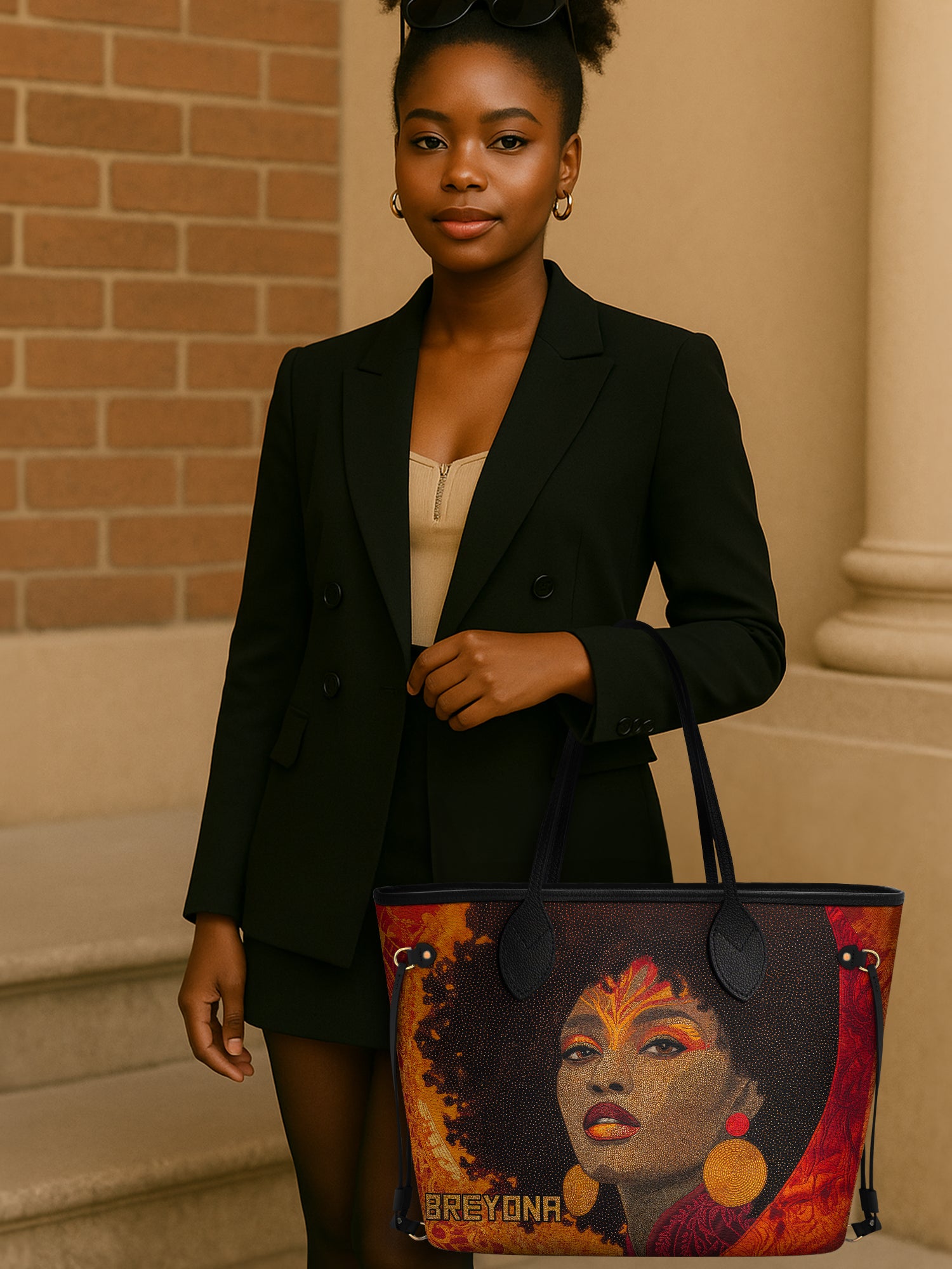 Noir Bloom Classic Shopper Tote