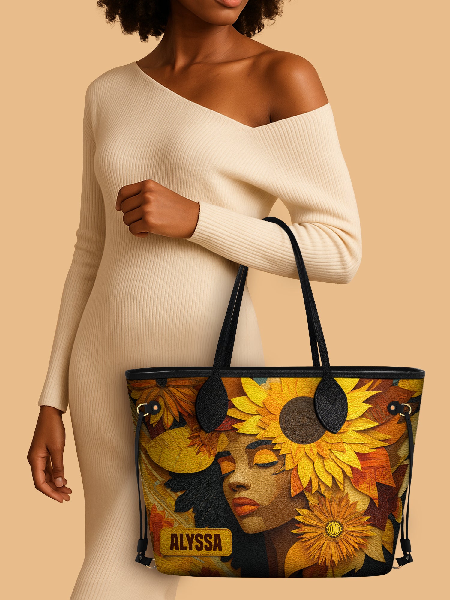 Sunflower Embrace Classic Shopper Tote
