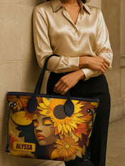 Sunflower Embrace Classic Shopper Tote
