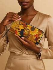 Sunflower Embrace Slimline Zippy Wallet