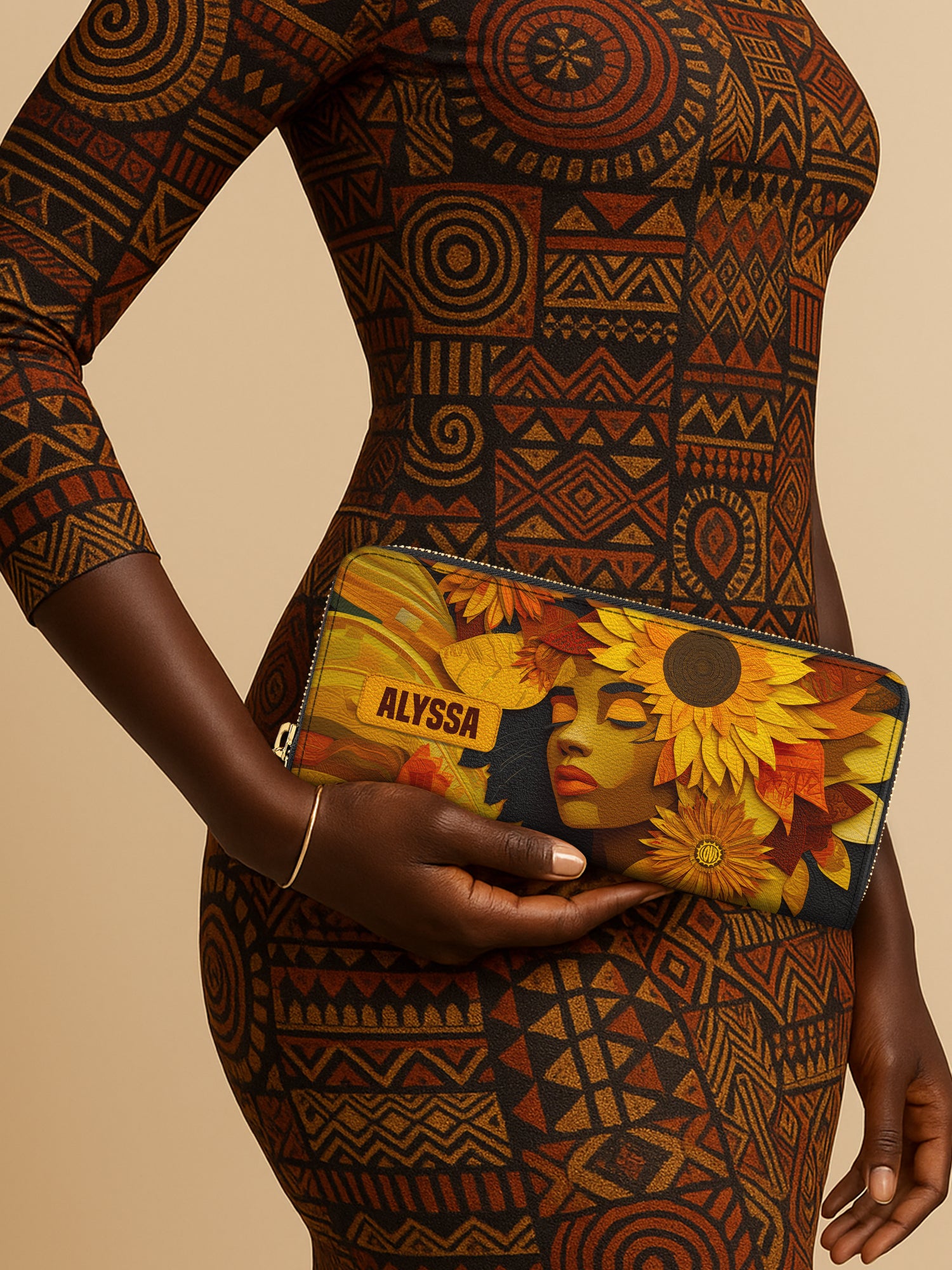 Sunflower Embrace Slimline Zippy Wallet