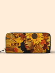 Sunflower Embrace Slimline Zippy Wallet
