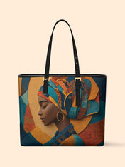 Melanated Muse Sleek Leather Tote QR0HH001