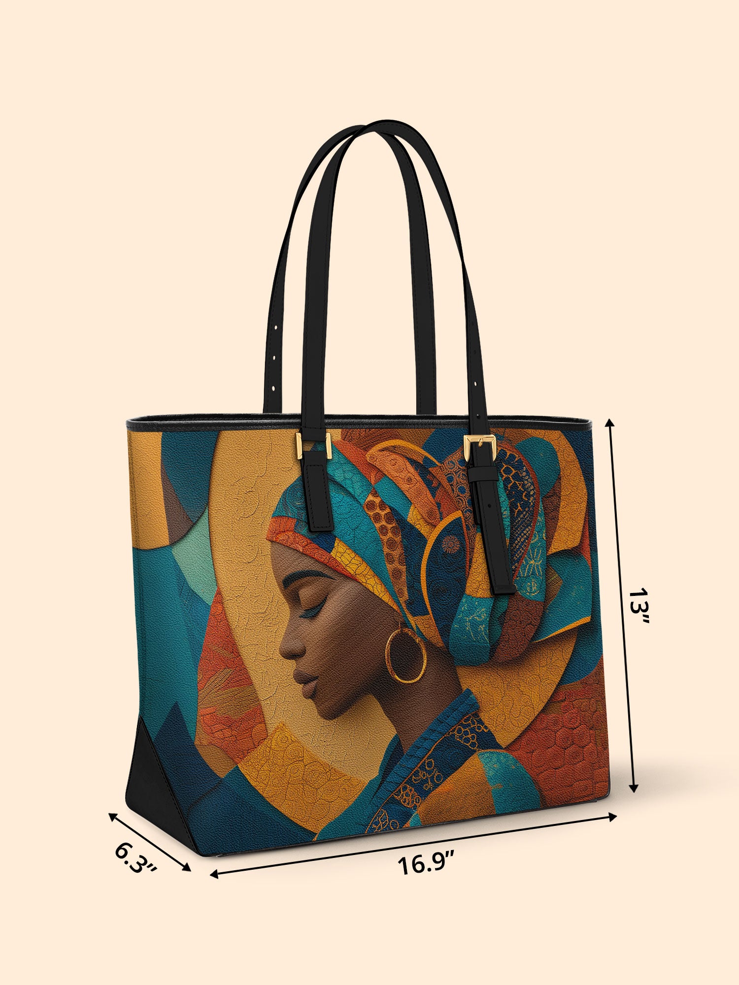 Melanated Muse Sleek Leather Tote QR0HH001