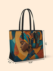 Melanated Muse Sleek Leather Tote QR0HH001