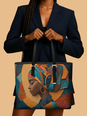 Melanated Muse Sleek Leather Tote QR0HH001