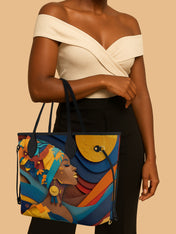 Woman in Headwrap Classic Shopper Tote QR0HH003