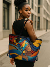 Woman in Headwrap Classic Shopper Tote QR0HH003