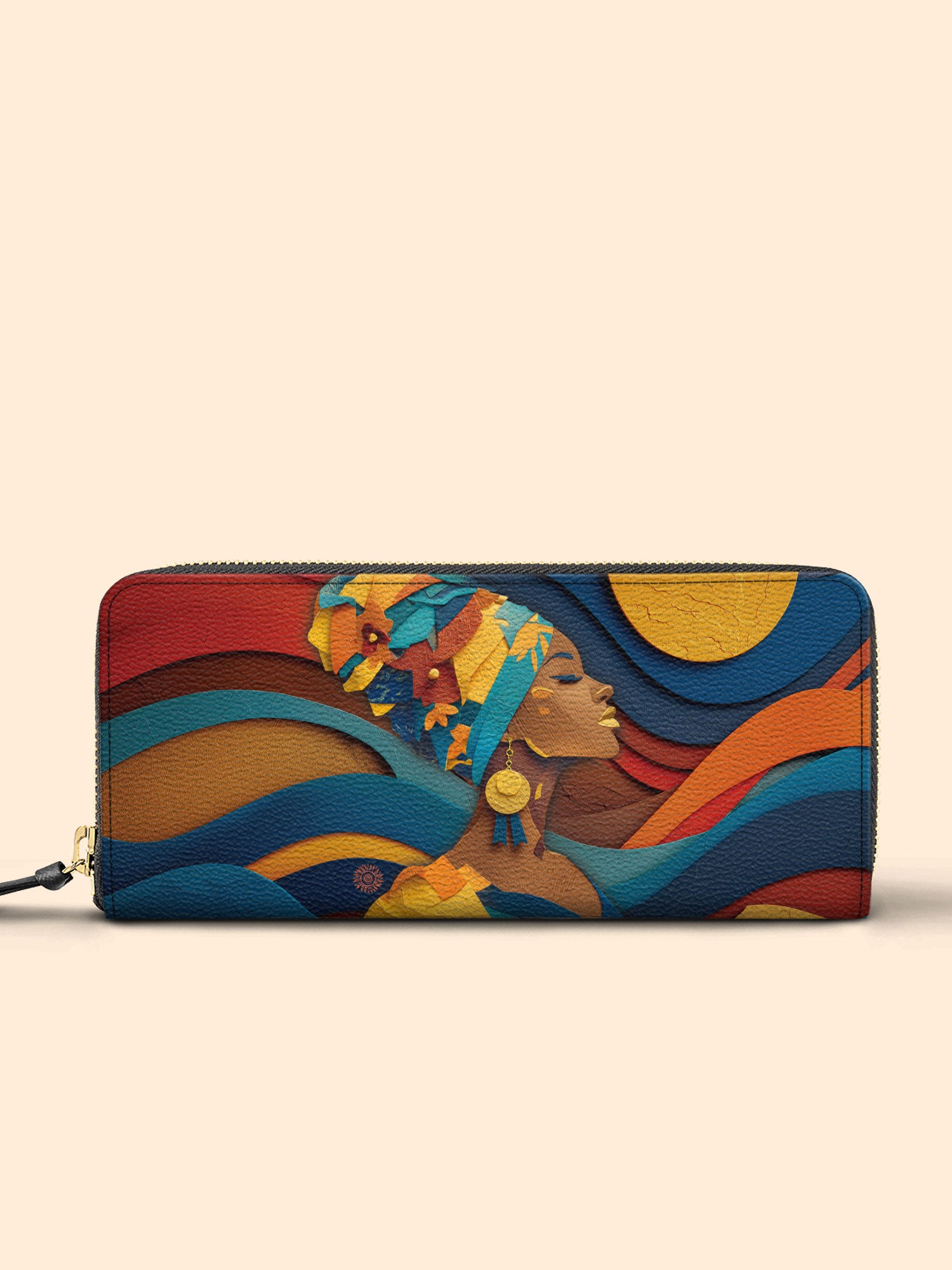 Woman in Headwrap Slimline Zippy Wallet QR0HH004