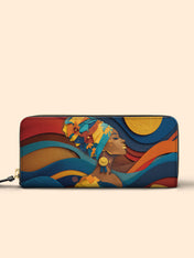 Woman in Headwrap Slimline Zippy Wallet QR0HH004