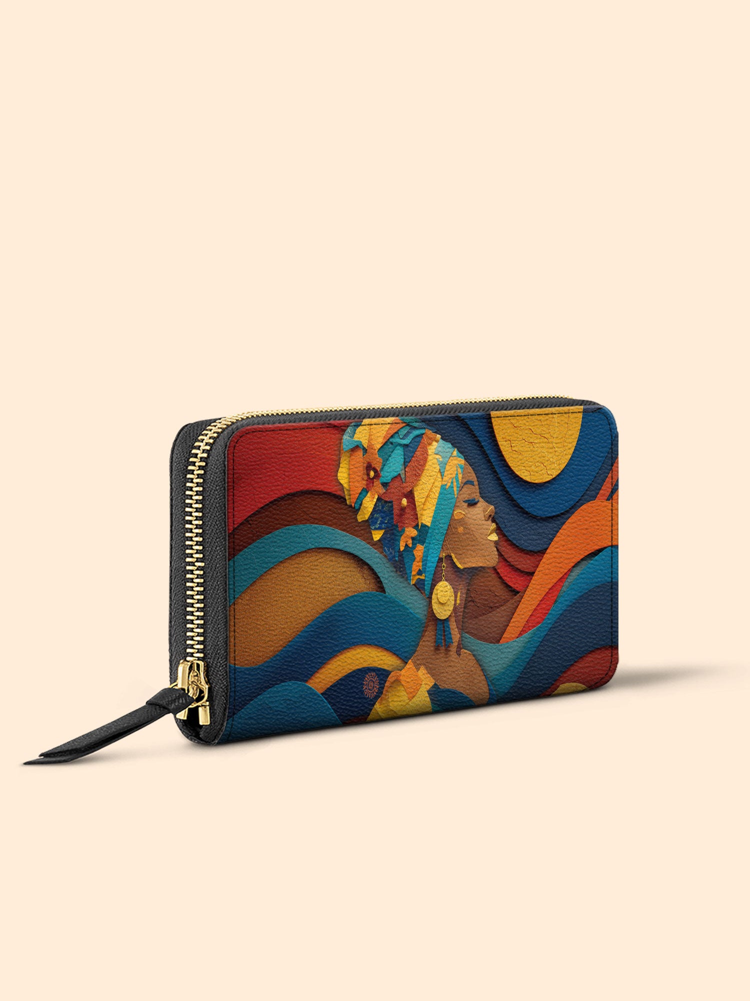 Woman in Headwrap Slimline Zippy Wallet QR0HH004