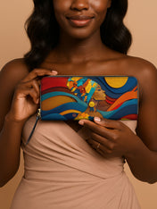 Woman in Headwrap Slimline Zippy Wallet QR0HH004