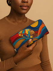 Woman in Headwrap Slimline Zippy Wallet QR0HH004