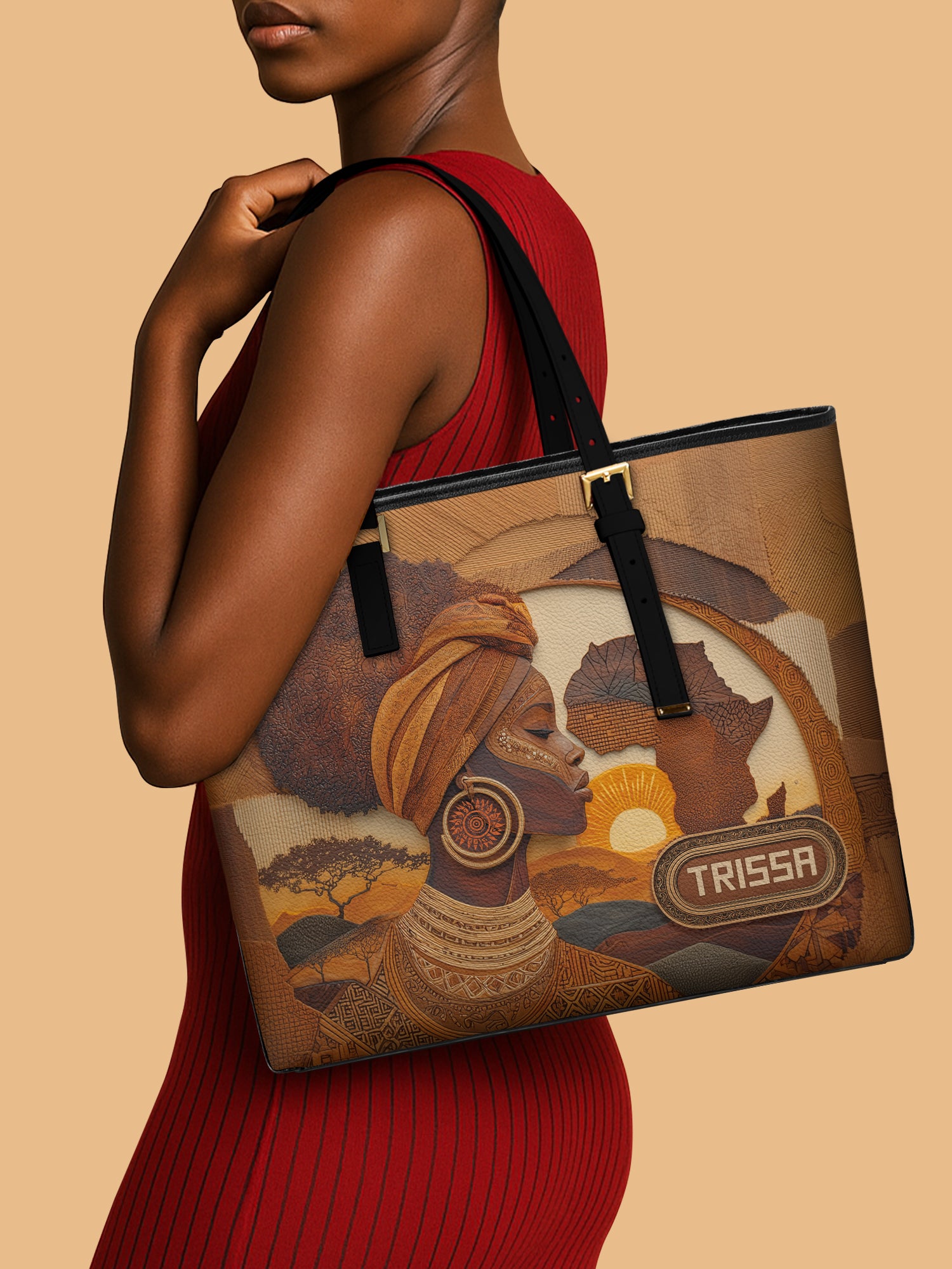 Roots of Africa Sleek Leather Tote