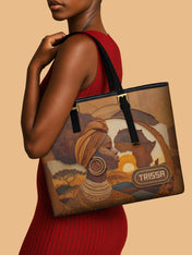 Roots of Africa Sleek Leather Tote