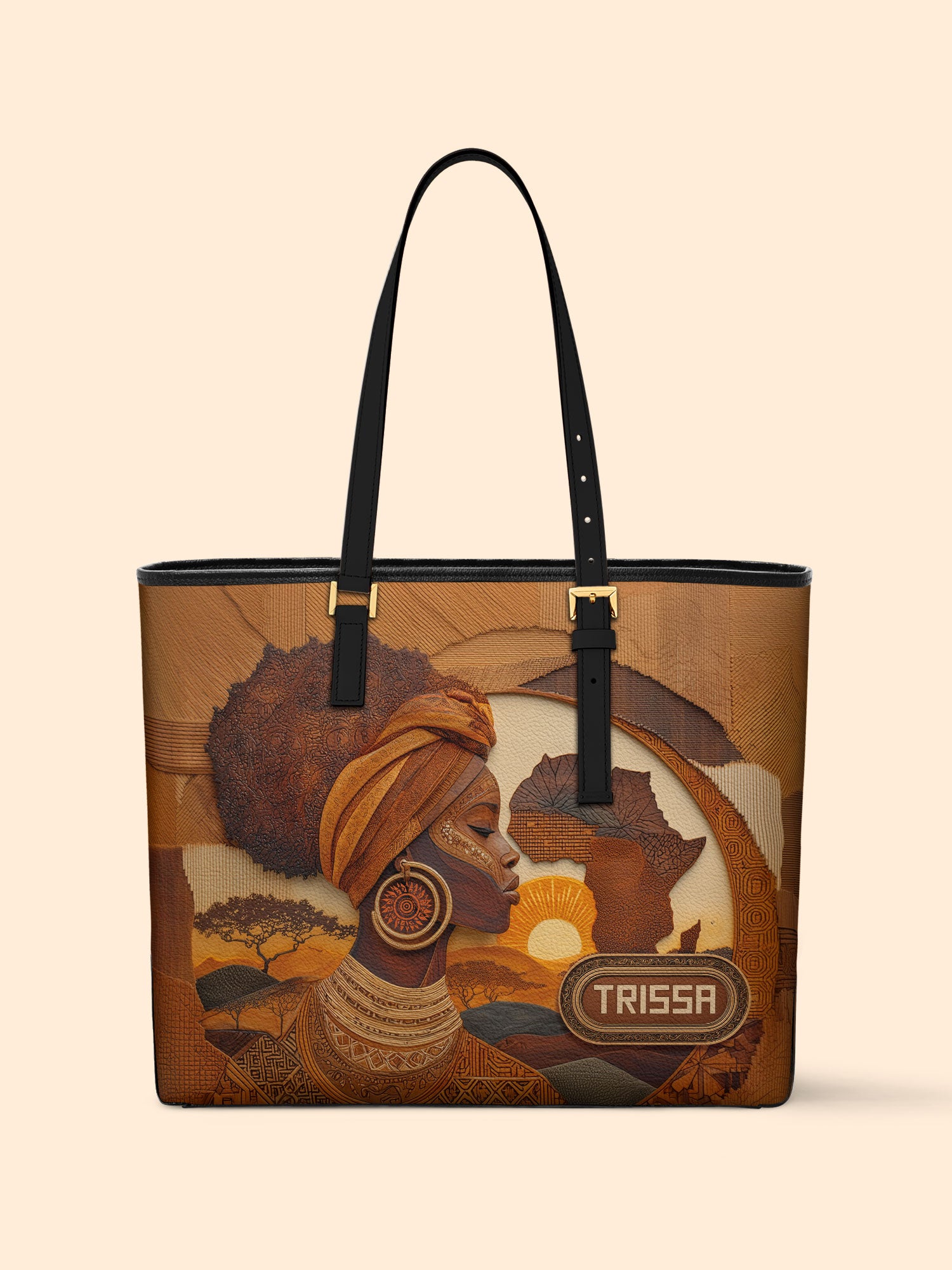 Roots of Africa Sleek Leather Tote