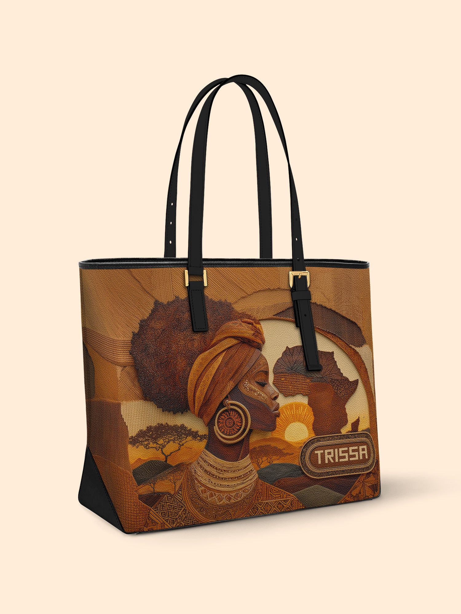 Roots of Africa Sleek Leather Tote