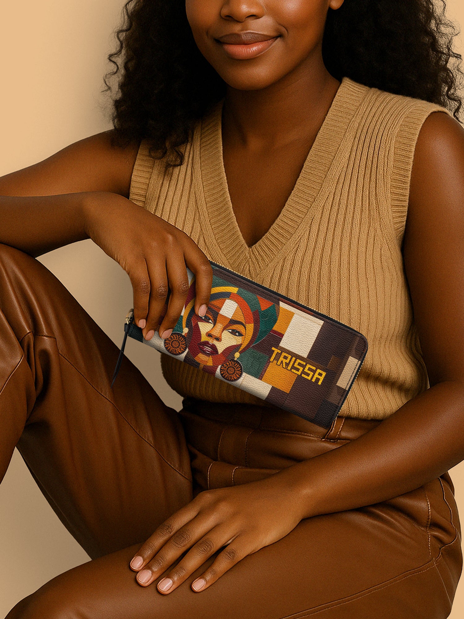 Rooted Mosaic Slimline Zippy Wallet