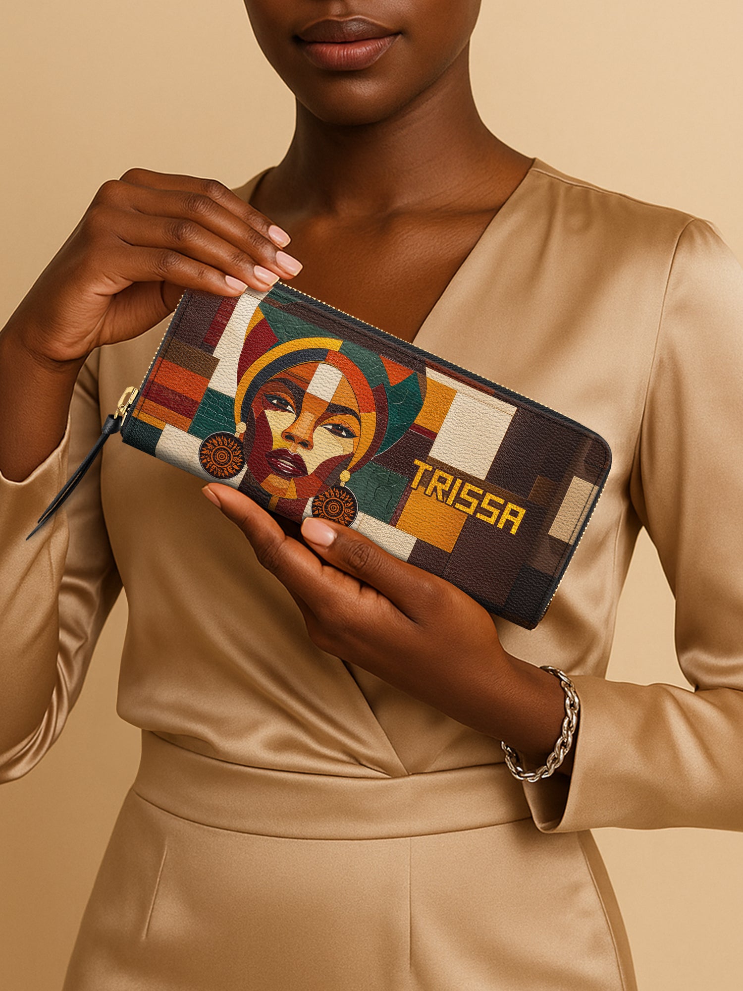 Rooted Mosaic Slimline Zippy Wallet