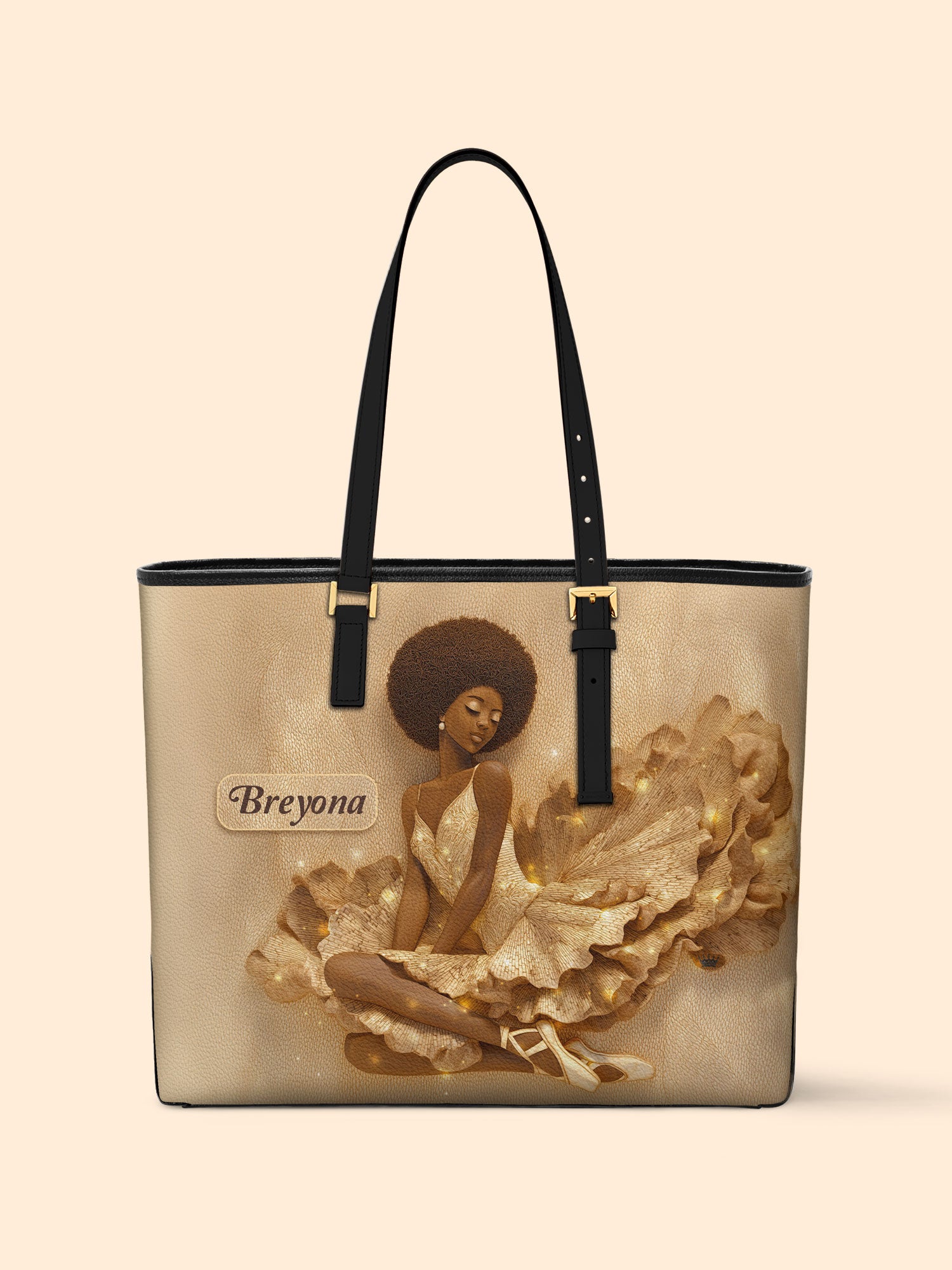 Rhythmic Elegance Sleek Leather Tote