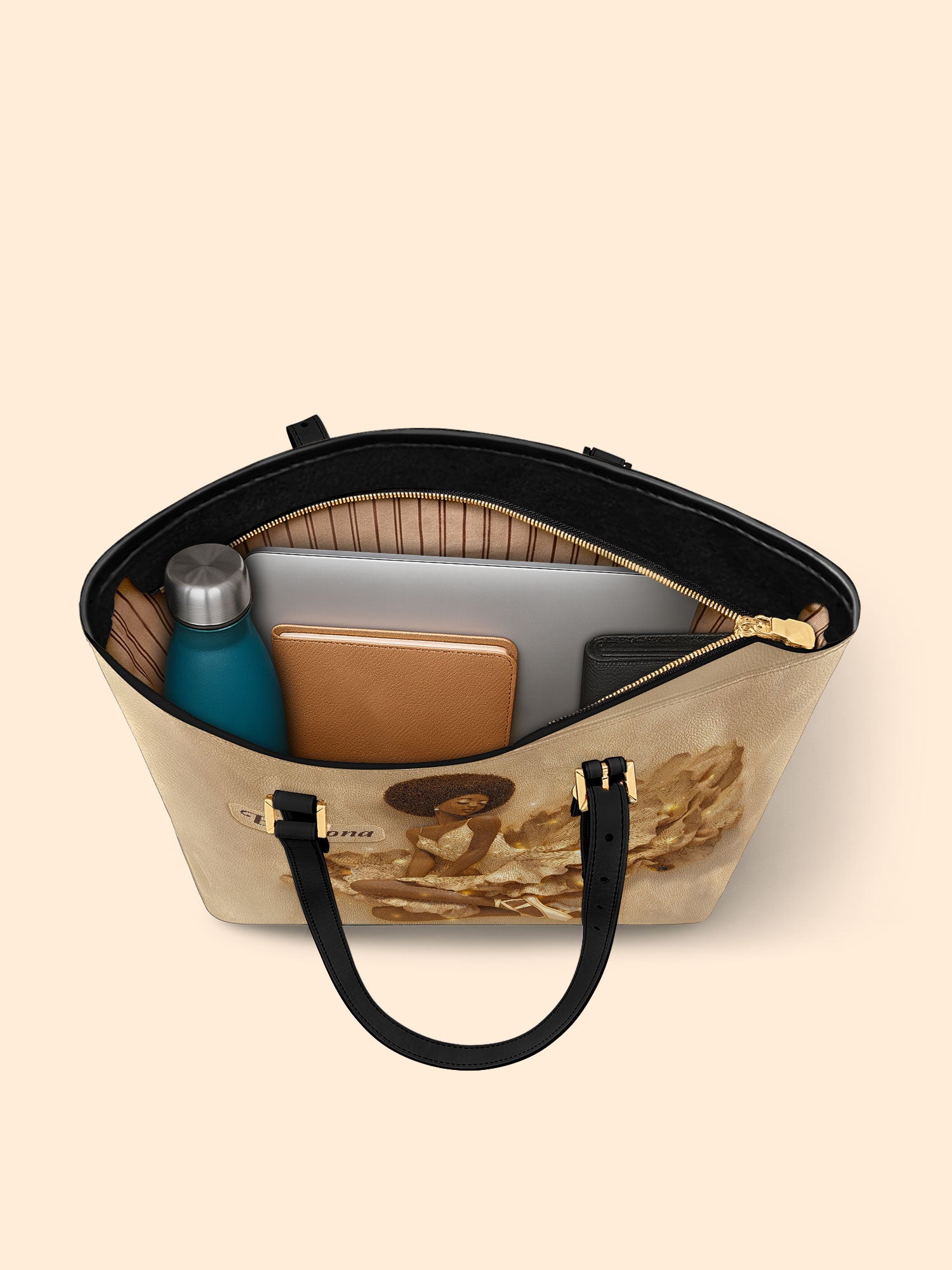 Rhythmic Elegance Sleek Leather Tote