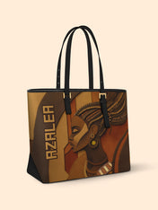 Crowned Braids Sleek Leather Tote