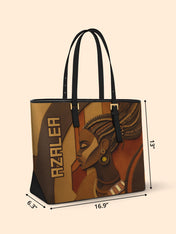 Crowned Braids Sleek Leather Tote