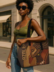 Crowned Braids Sleek Leather Tote