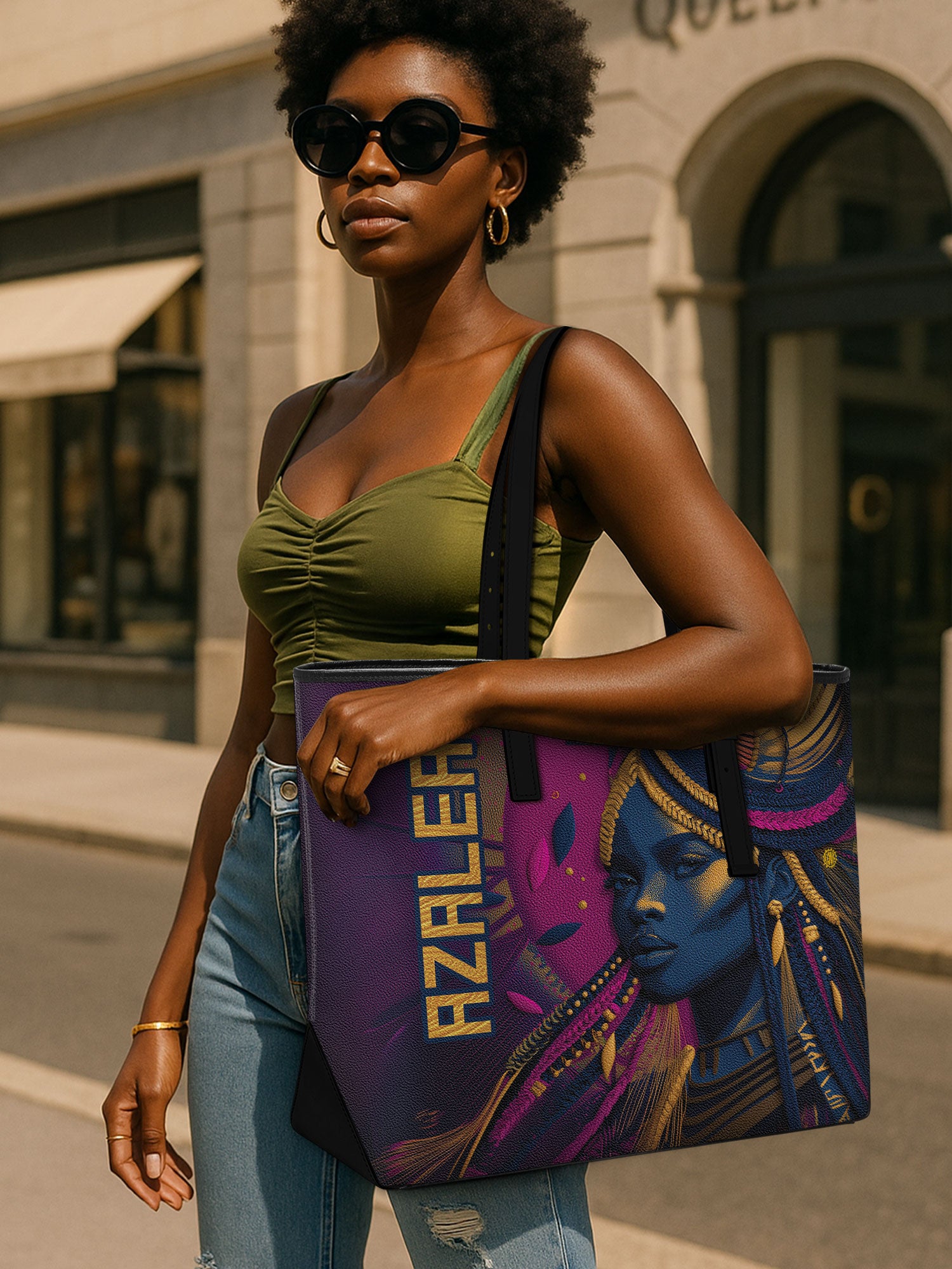 Infinite Locs Sleek Leather Tote