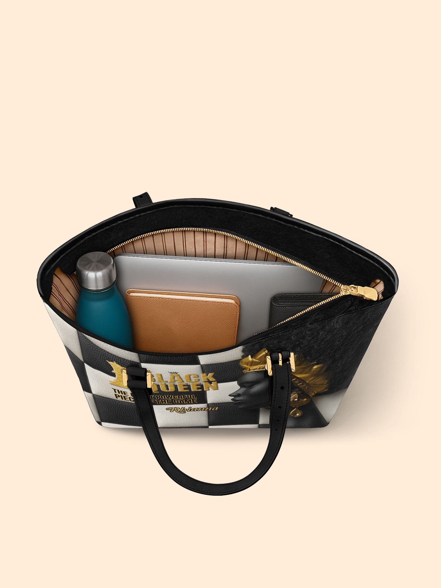 Queen's Reign Sleek Leather Tote