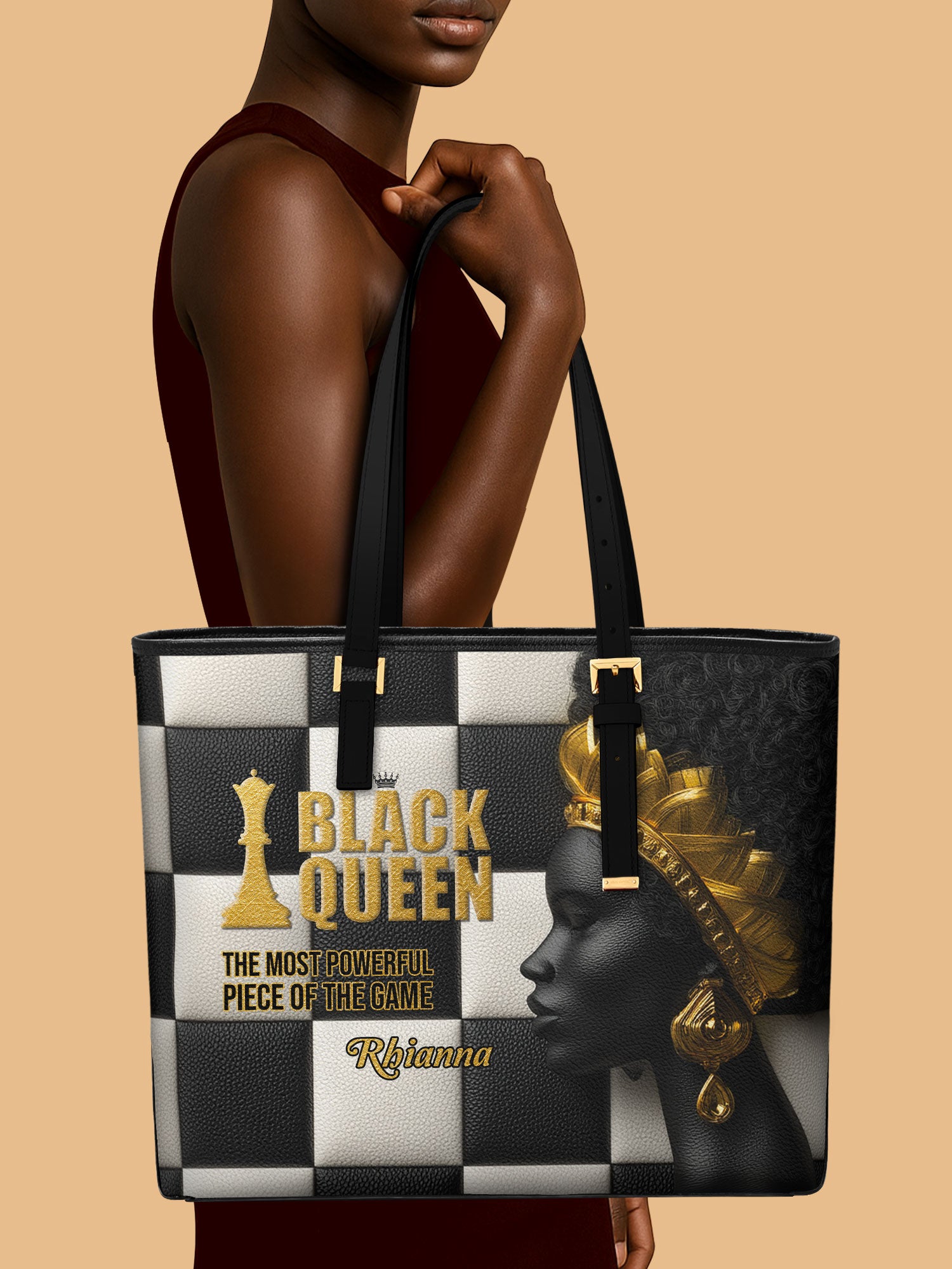 Queen's Reign Sleek Leather Tote