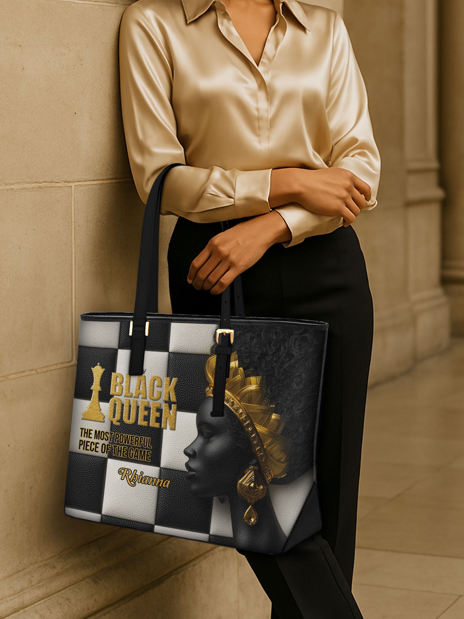 Queen's Reign Sleek Leather Tote