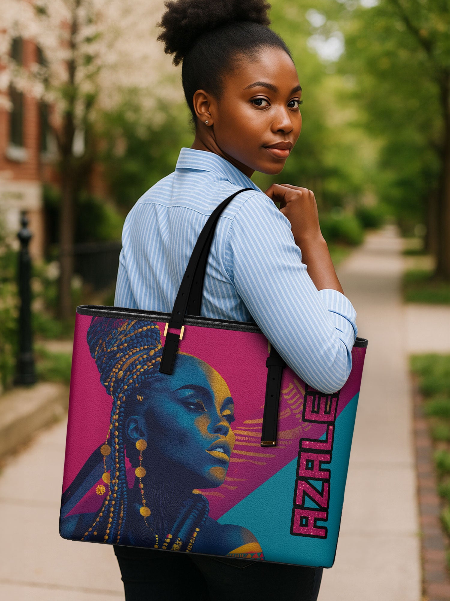 Unleashed Locs Sleek Leather Tote