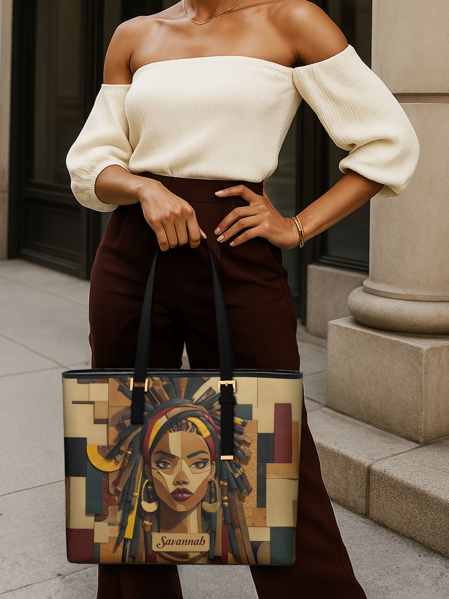 Bold Heritage Sleek Leather Tote