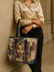 Bold Heritage Sleek Leather Tote