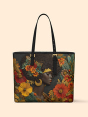 Golden Silence Sleek Leather Tote QR0XD025