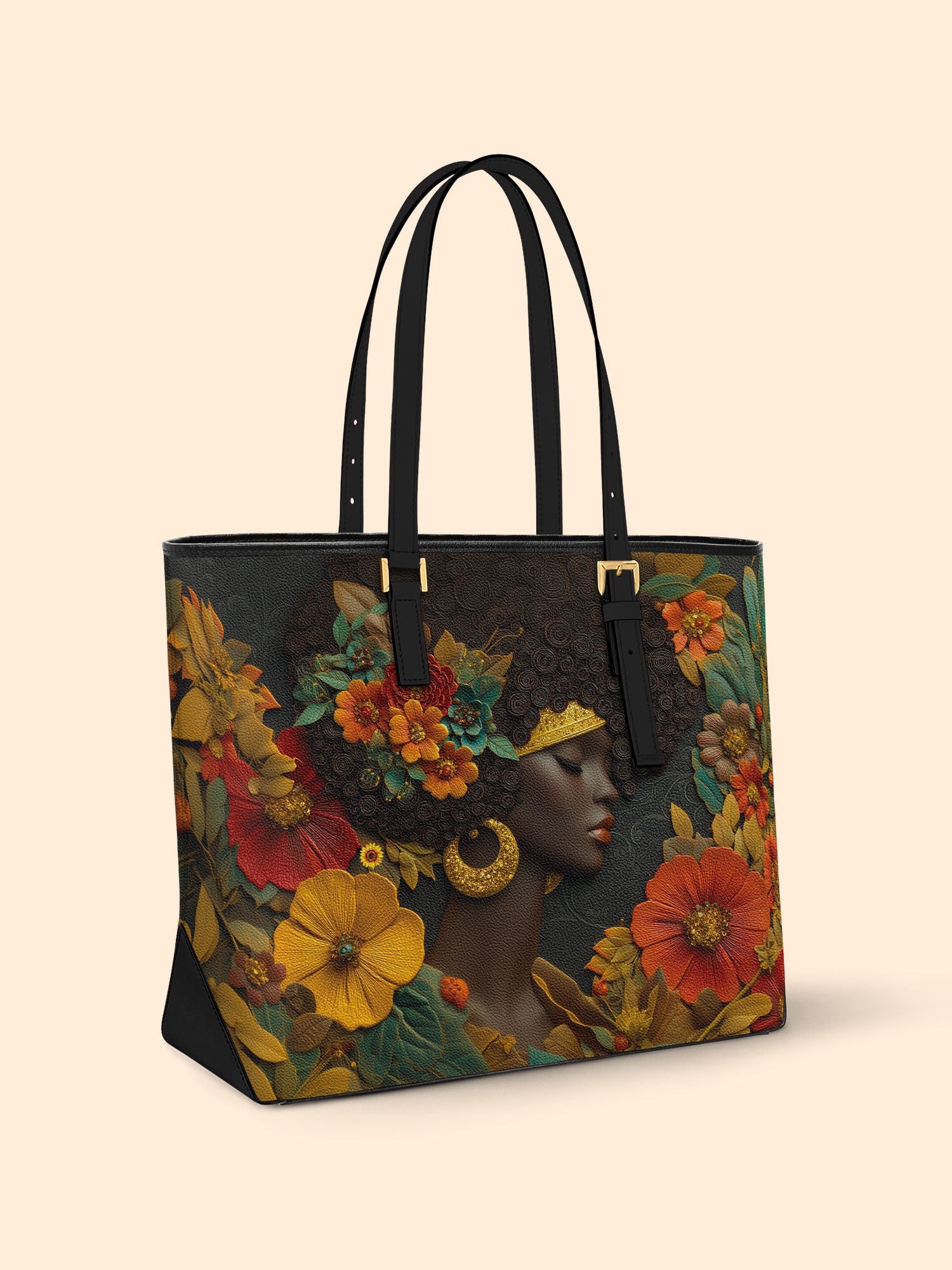 Golden Silence Sleek Leather Tote QR0XD025