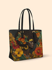 Golden Silence Sleek Leather Tote QR0XD025