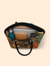 Golden Silence Sleek Leather Tote QR0XD025