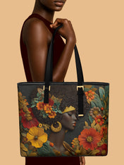 Golden Silence Sleek Leather Tote QR0XD025