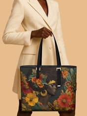 Golden Silence Sleek Leather Tote QR0XD025