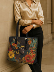 Golden Silence Sleek Leather Tote QR0XD025