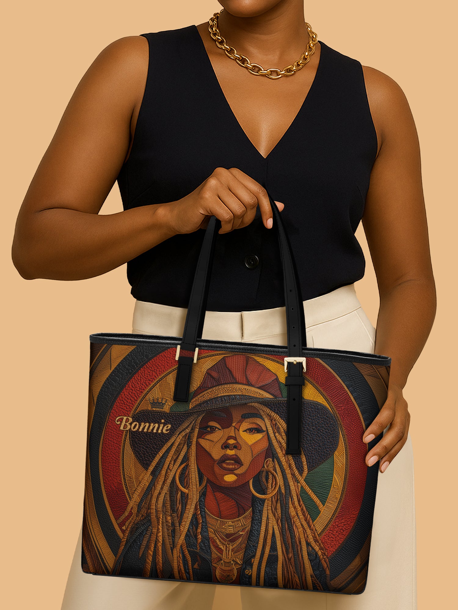 Radiant Roots Sleek Leather Tote