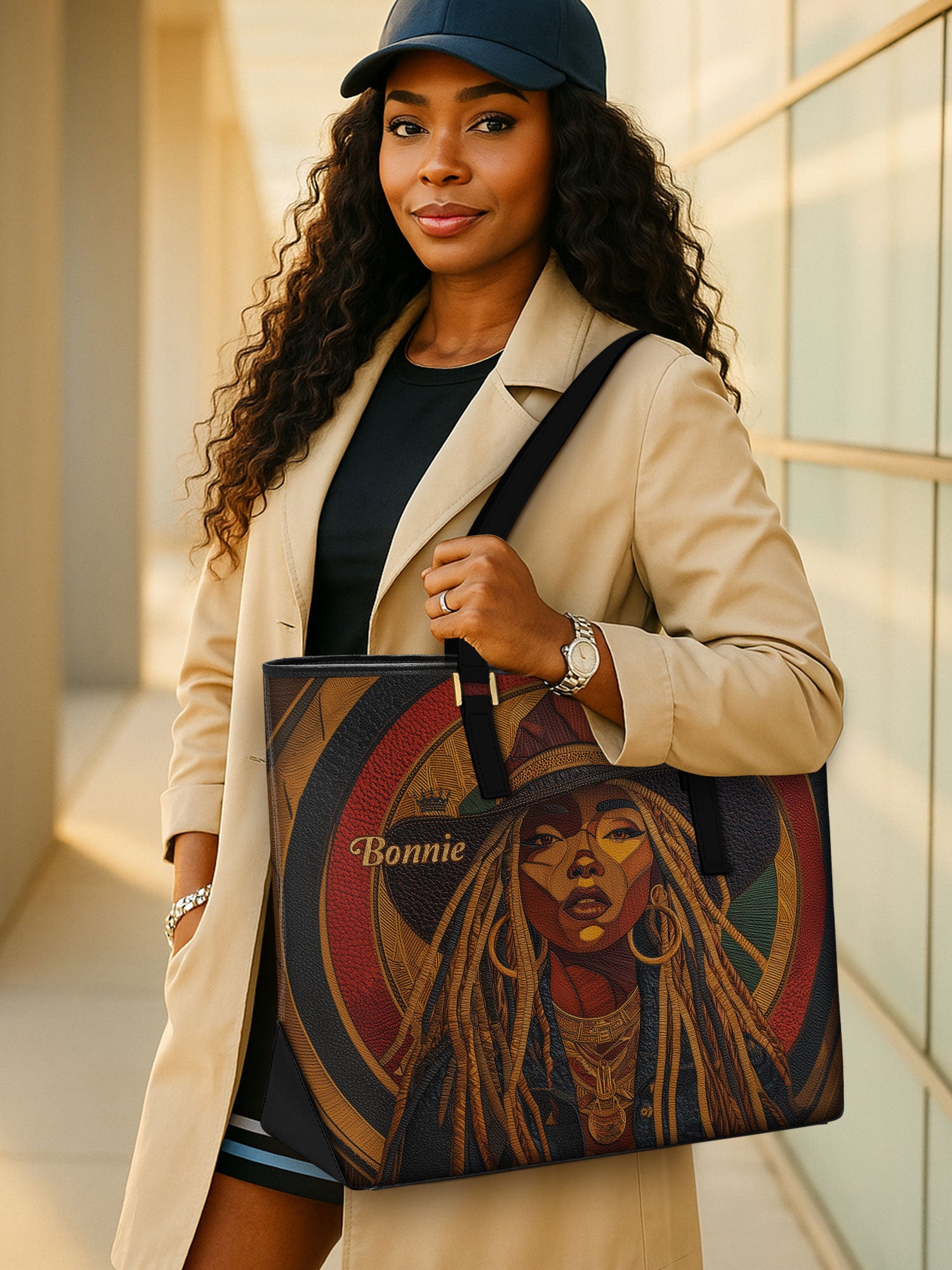Radiant Roots Sleek Leather Tote