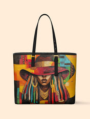 Vibrant Crown Sleek Leather Tote QR0TD016