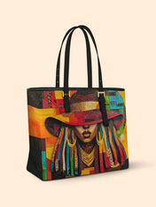 Vibrant Crown Sleek Leather Tote QR0TD016