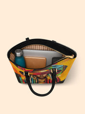 Vibrant Crown Sleek Leather Tote QR0TD016