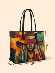 Vibrant Crown Sleek Leather Tote QR0TD016