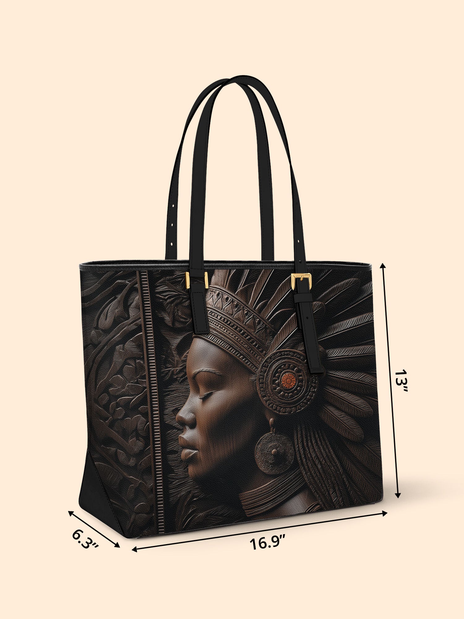 Back To Africa Sleek Leather Tote QR0XD028
